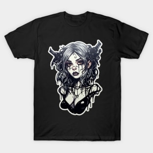 Goth Waifu Cat Girl Demon T-Shirt